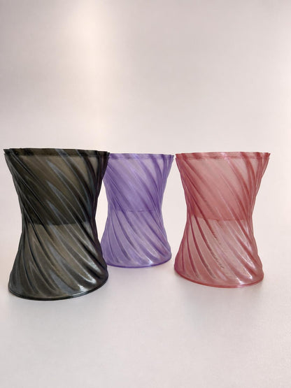 Midnight, Amethyst and pink Monk Vortex planters
