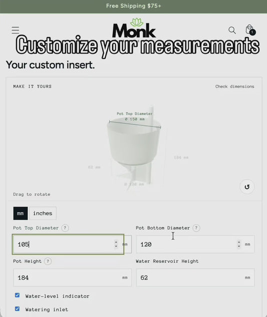 Custom Self Watering Insert